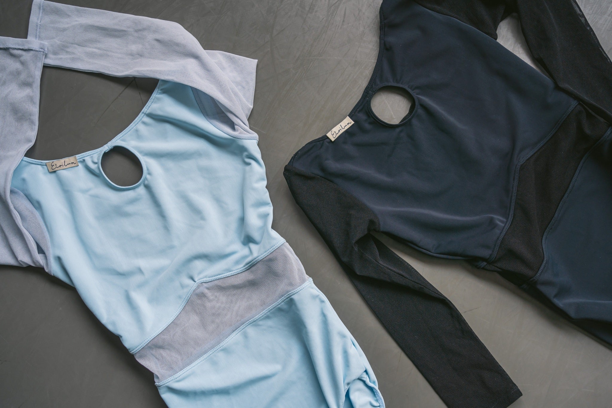 【Ladies】バレエレオタード(骨格ウエーブ)Blue