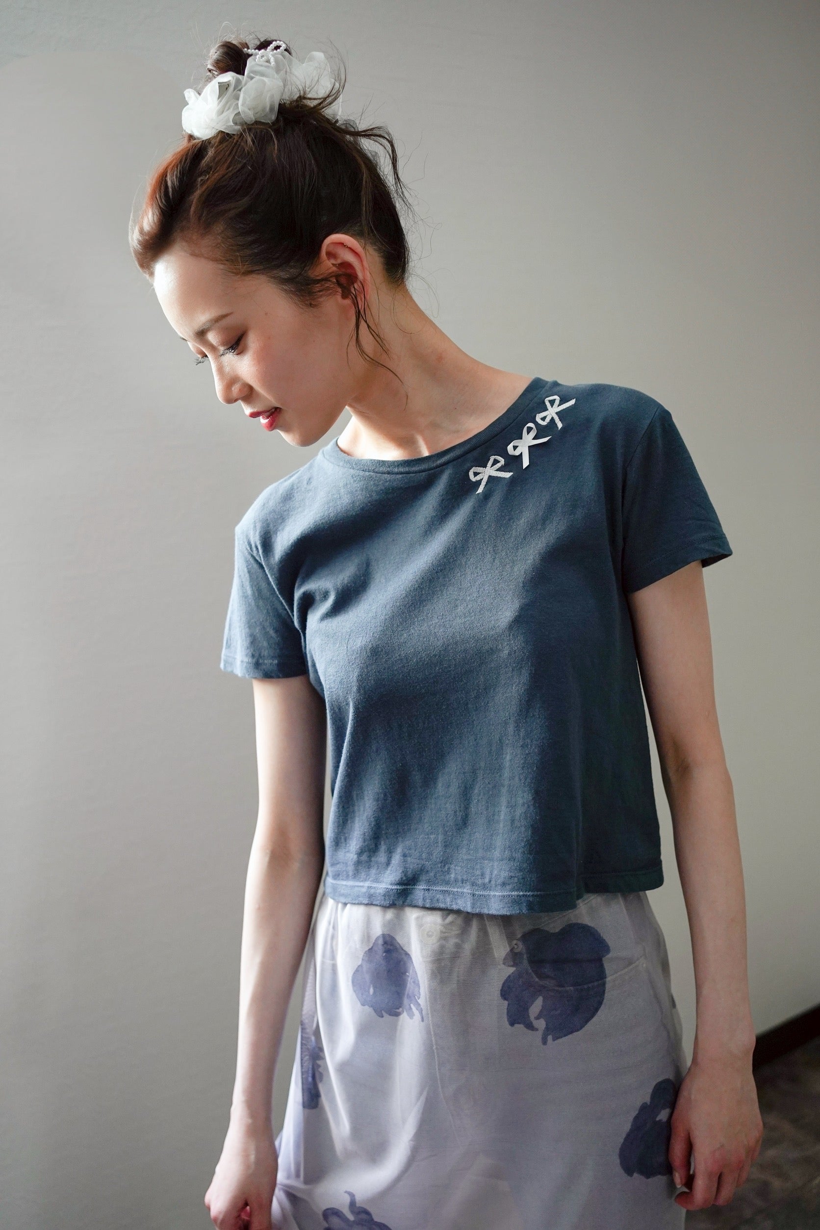 Tシャツ(骨格ウェーブ)Navy