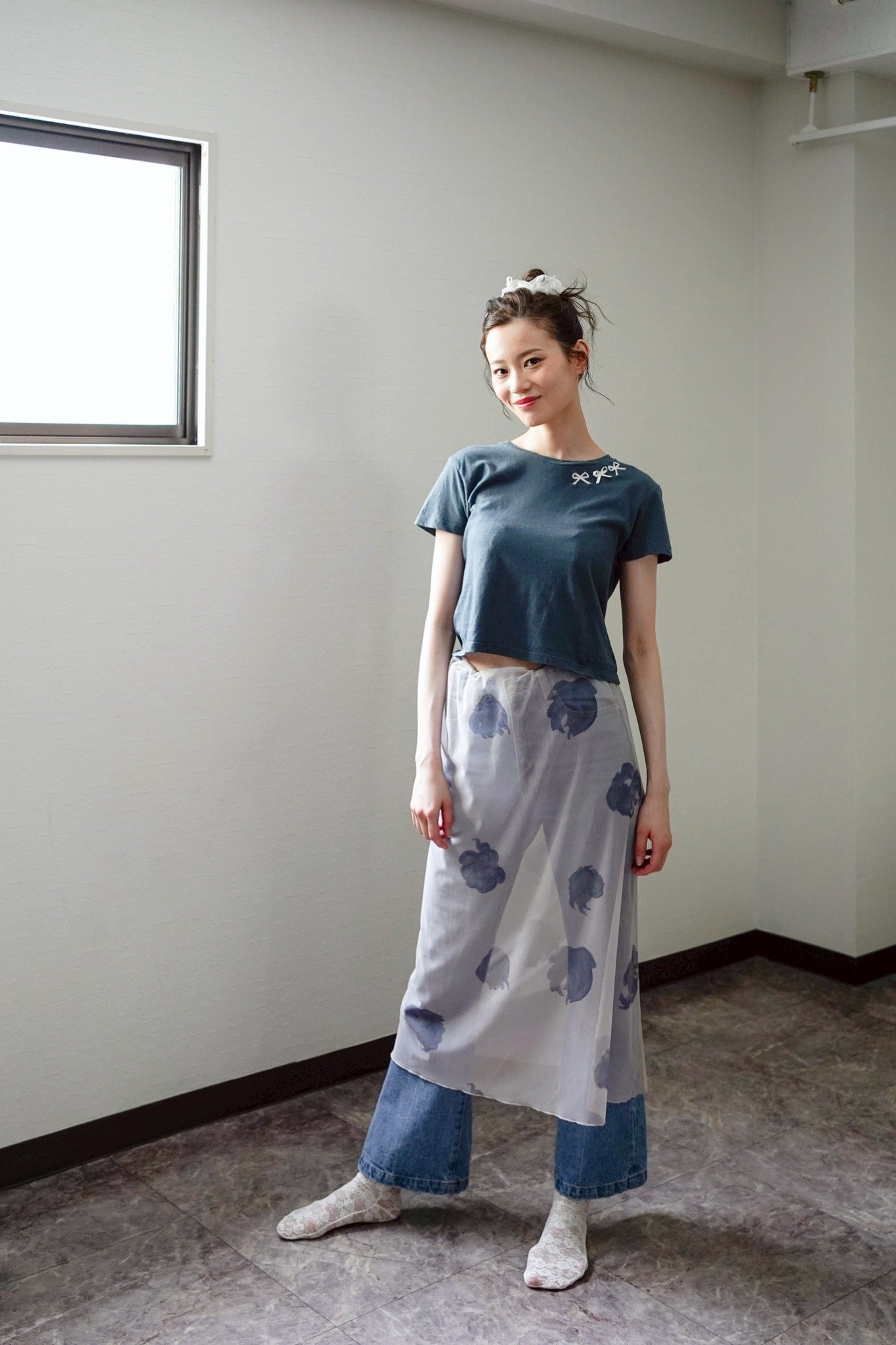 Tシャツ(骨格ウェーブ)Navy